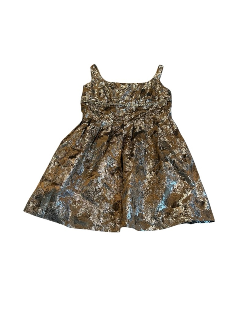 Carmen Marc Valvo Metallic Floral Mini Dress